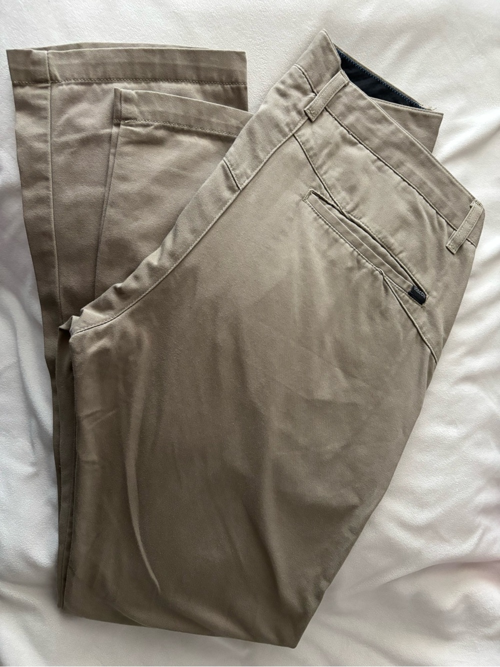 Volcom Men's Tan Chino Pants - Straight Leg